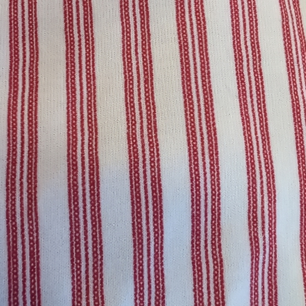 Petite Plume Pima Pajama Set In Antique Red Size Large Striped Embroidered EUC - Picture 15 of 16